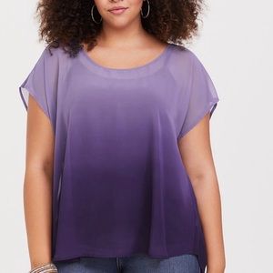 Torrid purple ombre chiffon top Plus Size 3